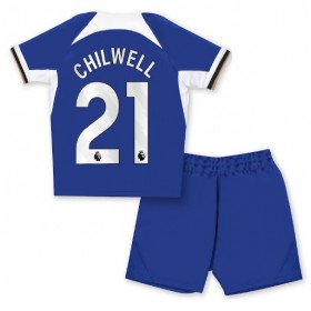 Chelsea Ben Chilwell #21 Hemmakläder Barn 2023-24 Kortärmad (+ Korta byxor)